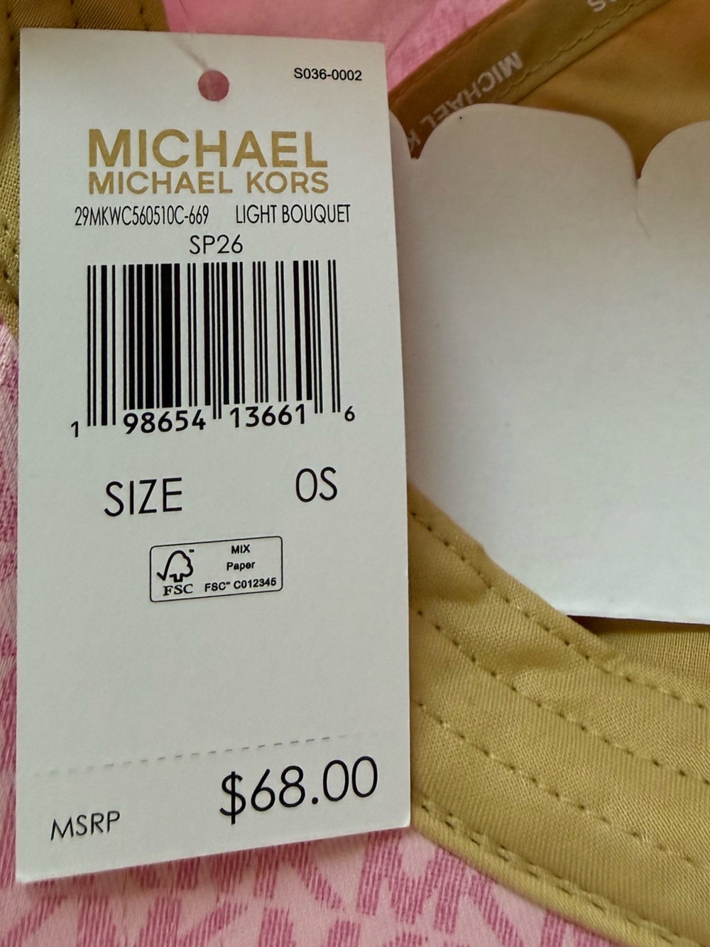Michael Kors Dusty Pink MK Monogram Cap - Picture 3 of 5